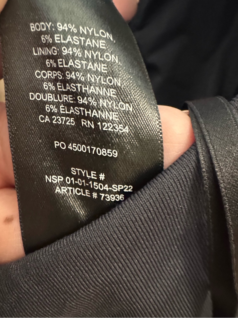 Aritzia BabatonBlack Long-Sleeve Square Neck Bodysuit - Picture 7 of 7